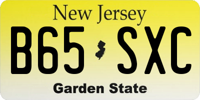 NJ license plate B65SXC