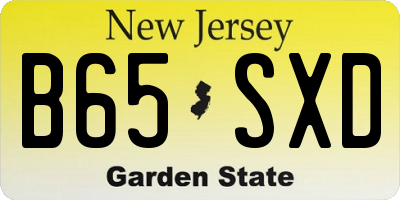 NJ license plate B65SXD