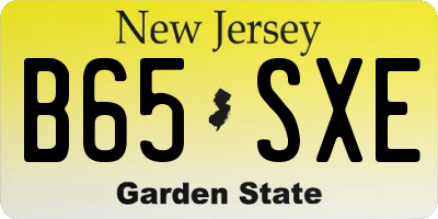 NJ license plate B65SXE