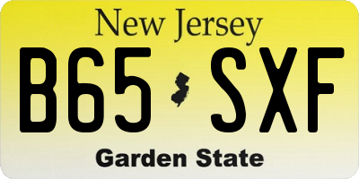 NJ license plate B65SXF