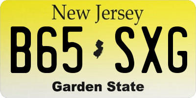 NJ license plate B65SXG