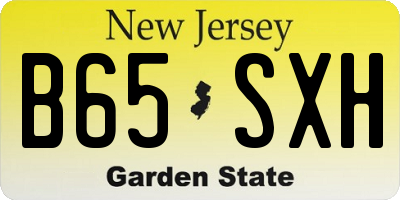 NJ license plate B65SXH