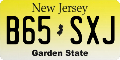 NJ license plate B65SXJ