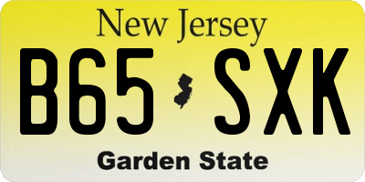 NJ license plate B65SXK