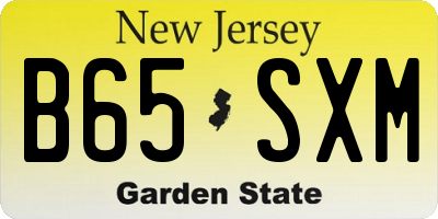 NJ license plate B65SXM