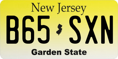 NJ license plate B65SXN