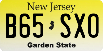 NJ license plate B65SXO