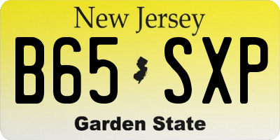 NJ license plate B65SXP