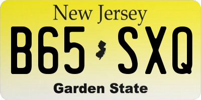 NJ license plate B65SXQ