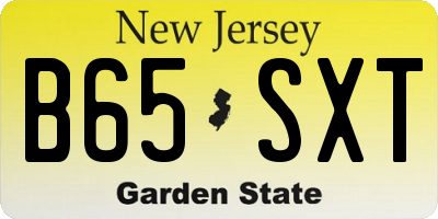 NJ license plate B65SXT