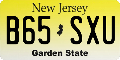 NJ license plate B65SXU