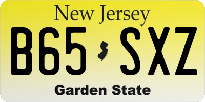 NJ license plate B65SXZ