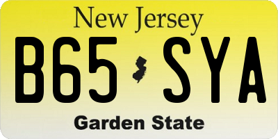 NJ license plate B65SYA