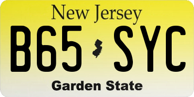 NJ license plate B65SYC