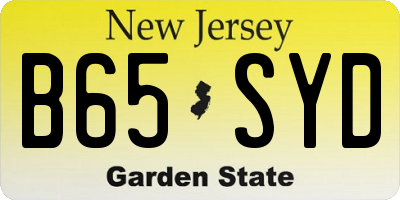 NJ license plate B65SYD