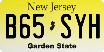 NJ license plate B65SYH