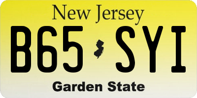 NJ license plate B65SYI