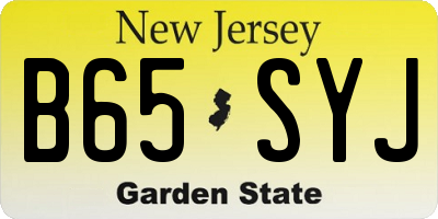 NJ license plate B65SYJ