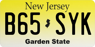 NJ license plate B65SYK