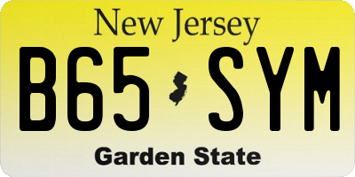 NJ license plate B65SYM