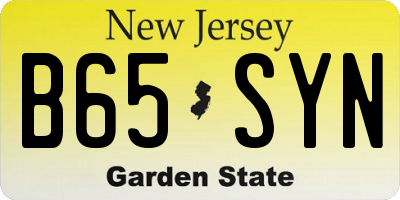 NJ license plate B65SYN