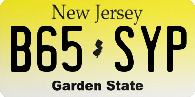 NJ license plate B65SYP