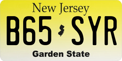NJ license plate B65SYR