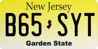 NJ license plate B65SYT