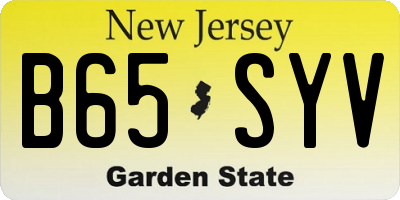 NJ license plate B65SYV