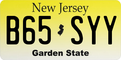 NJ license plate B65SYY