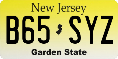 NJ license plate B65SYZ