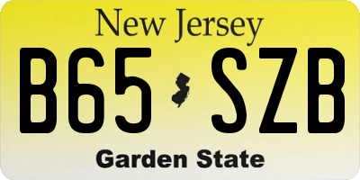 NJ license plate B65SZB