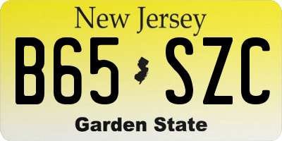 NJ license plate B65SZC