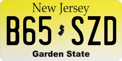 NJ license plate B65SZD