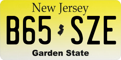 NJ license plate B65SZE