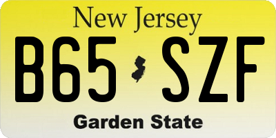 NJ license plate B65SZF