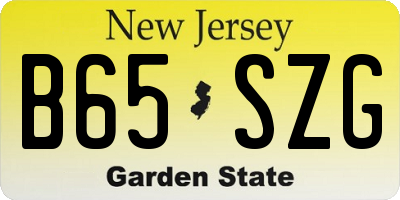 NJ license plate B65SZG