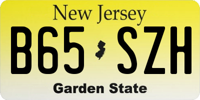 NJ license plate B65SZH