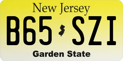 NJ license plate B65SZI