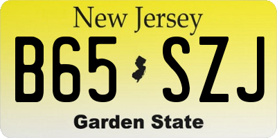 NJ license plate B65SZJ