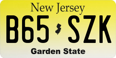 NJ license plate B65SZK