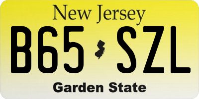 NJ license plate B65SZL