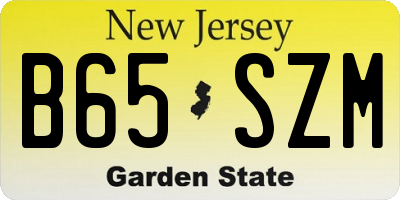 NJ license plate B65SZM