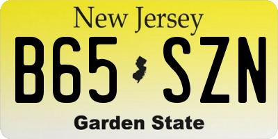 NJ license plate B65SZN