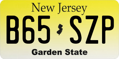 NJ license plate B65SZP
