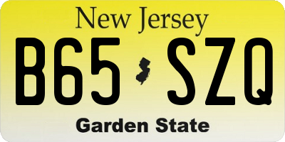 NJ license plate B65SZQ
