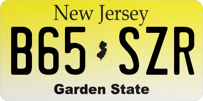 NJ license plate B65SZR