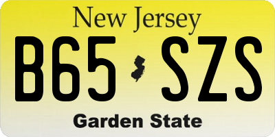 NJ license plate B65SZS