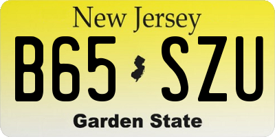 NJ license plate B65SZU