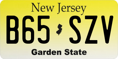 NJ license plate B65SZV